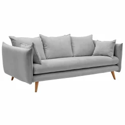 Canapé velours côtelé Orion - Gris - 2 places