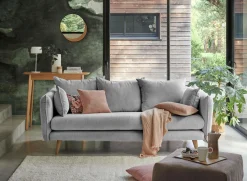 Canapé velours côtelé Orion - Gris - 2 places