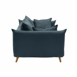 Canapé velours côtelé Orion - Bleu Prusse - 4 places