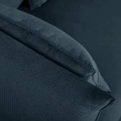 Canapé velours côtelé Orion - Bleu Prusse - 4 places