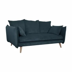 Canapé velours côtelé Orion - Bleu Prusse - 2 places