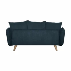 Canapé velours côtelé Orion - Bleu Prusse - 2 places