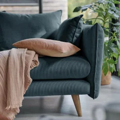 Canapé velours côtelé Orion - Bleu Prusse - 2 places