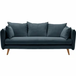 Canapé velours côtelé Orion - Bleu Prusse - 3 places