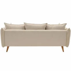 Canapé velours côtelé Orion - Beige - 4 places