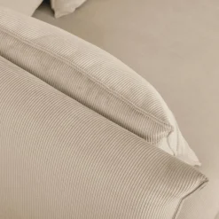 Canapé velours côtelé Orion - Beige - 4 places