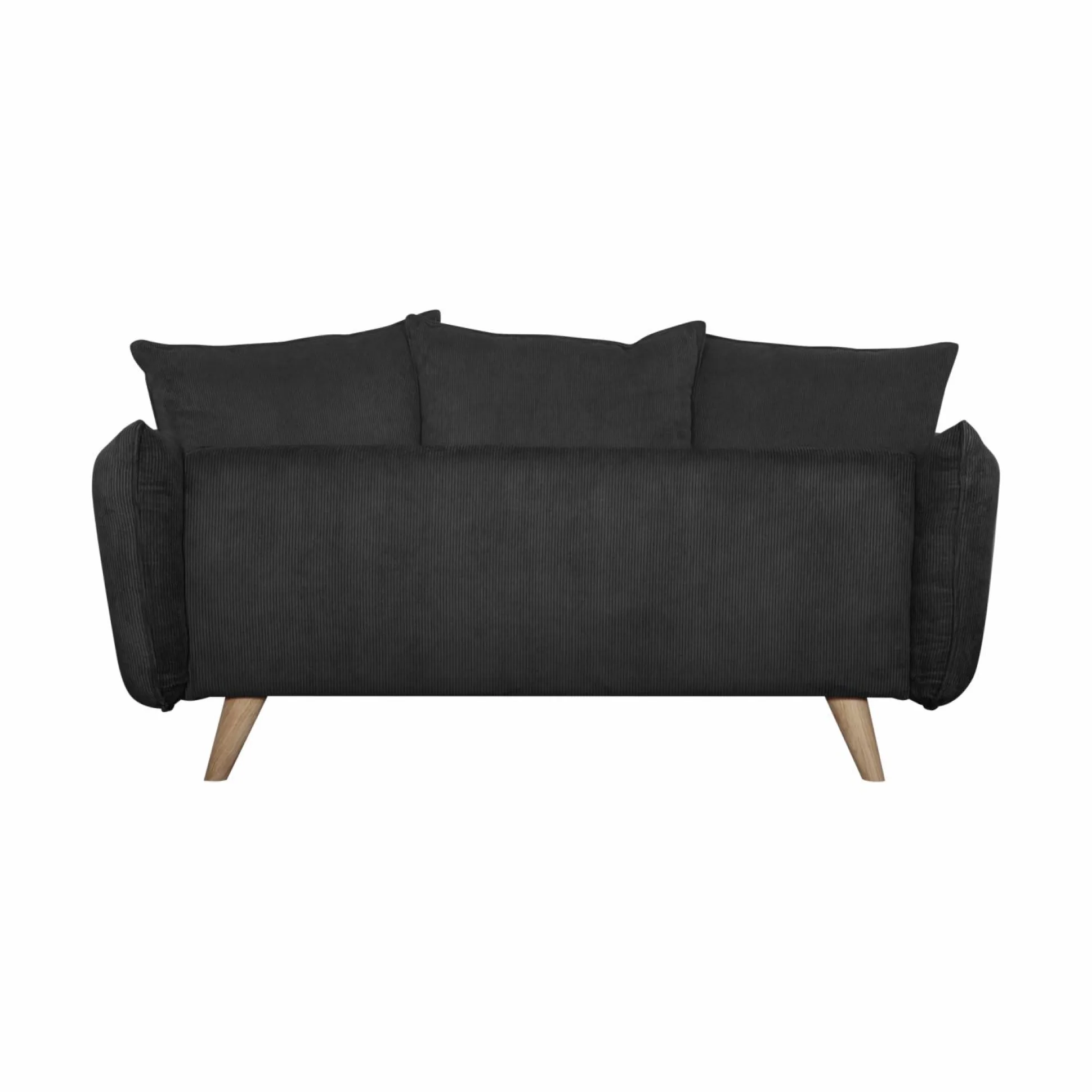 Canapé velours côtelé Orion - Anthracite - 2 places