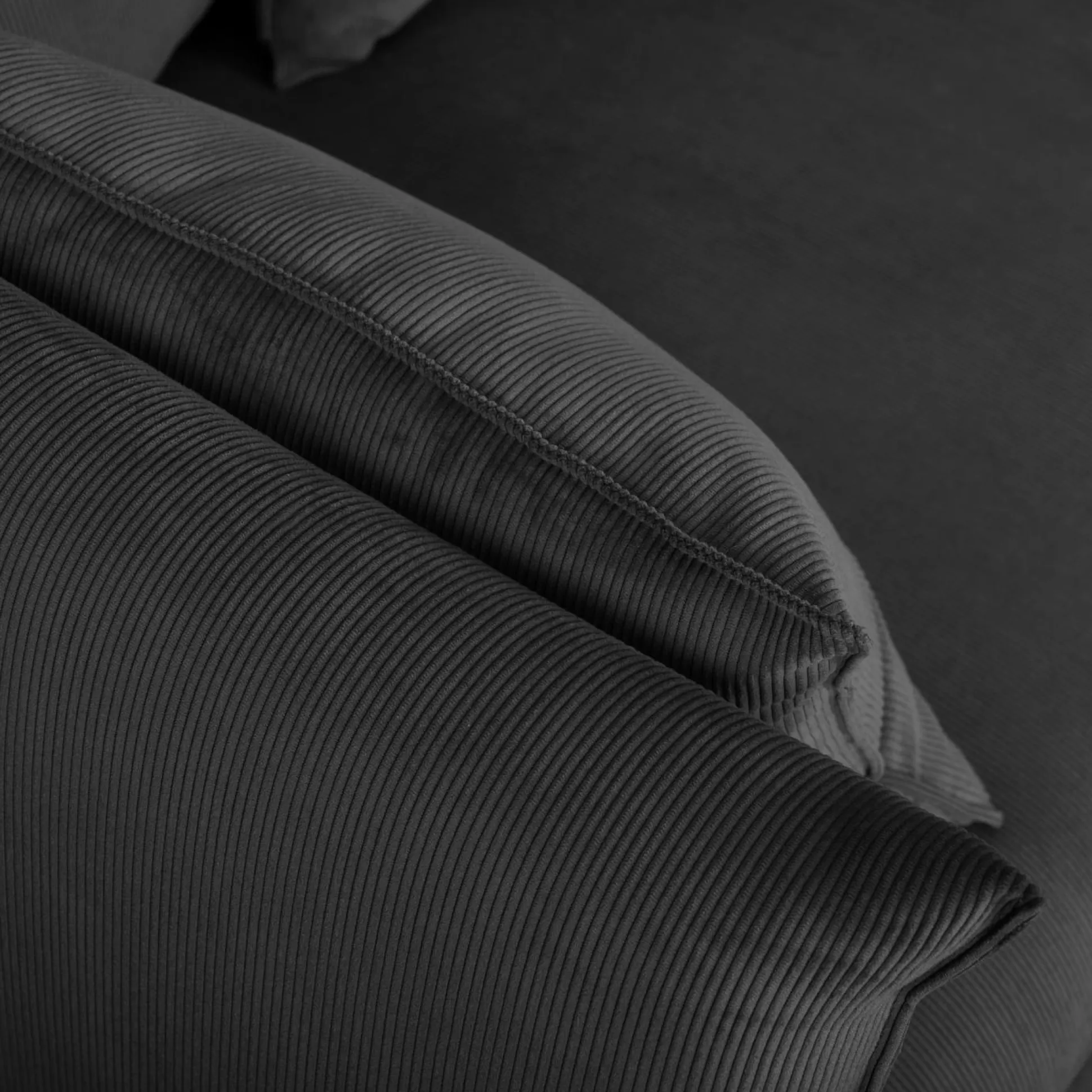 Canapé velours côtelé Orion - Anthracite - 2 places