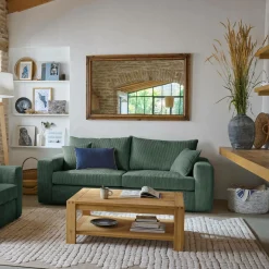 Canapé velours côtelé Otto - Vert - 4 places