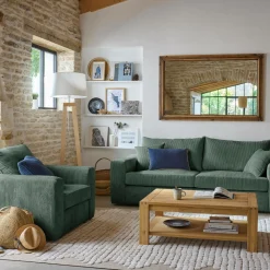 Canapé velours côtelé Otto - Vert - 2 places