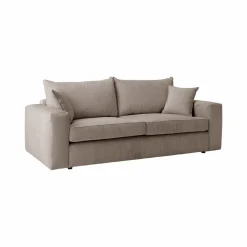 Canapé velours côtelé Otto - Taupe - 4 places