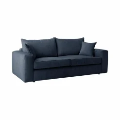 Canapé velours côtelé Otto - Bleu - 3 places
