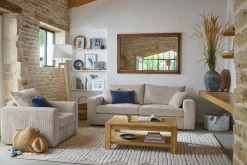 Canapé velours côtelé Otto - Taupe - 2 places