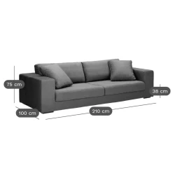 Canapé velours Maé - Beige - 4 places