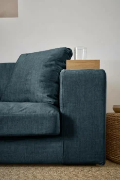 Canapé velours Maé - Bleu Océan - 5 places