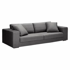 Canapé velours Maé - Gris - 4 places