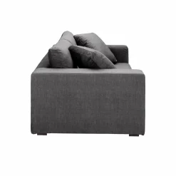 Canapé velours Maé - Gris - 4 places