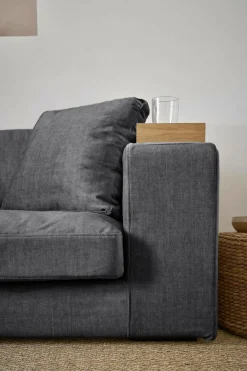 Canapé velours Maé - Gris - 4 places