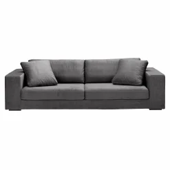 Canapé velours Maé - Gris - 5 places