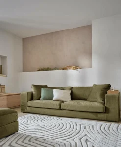 Canapé velours Maé - Olive - 5 places