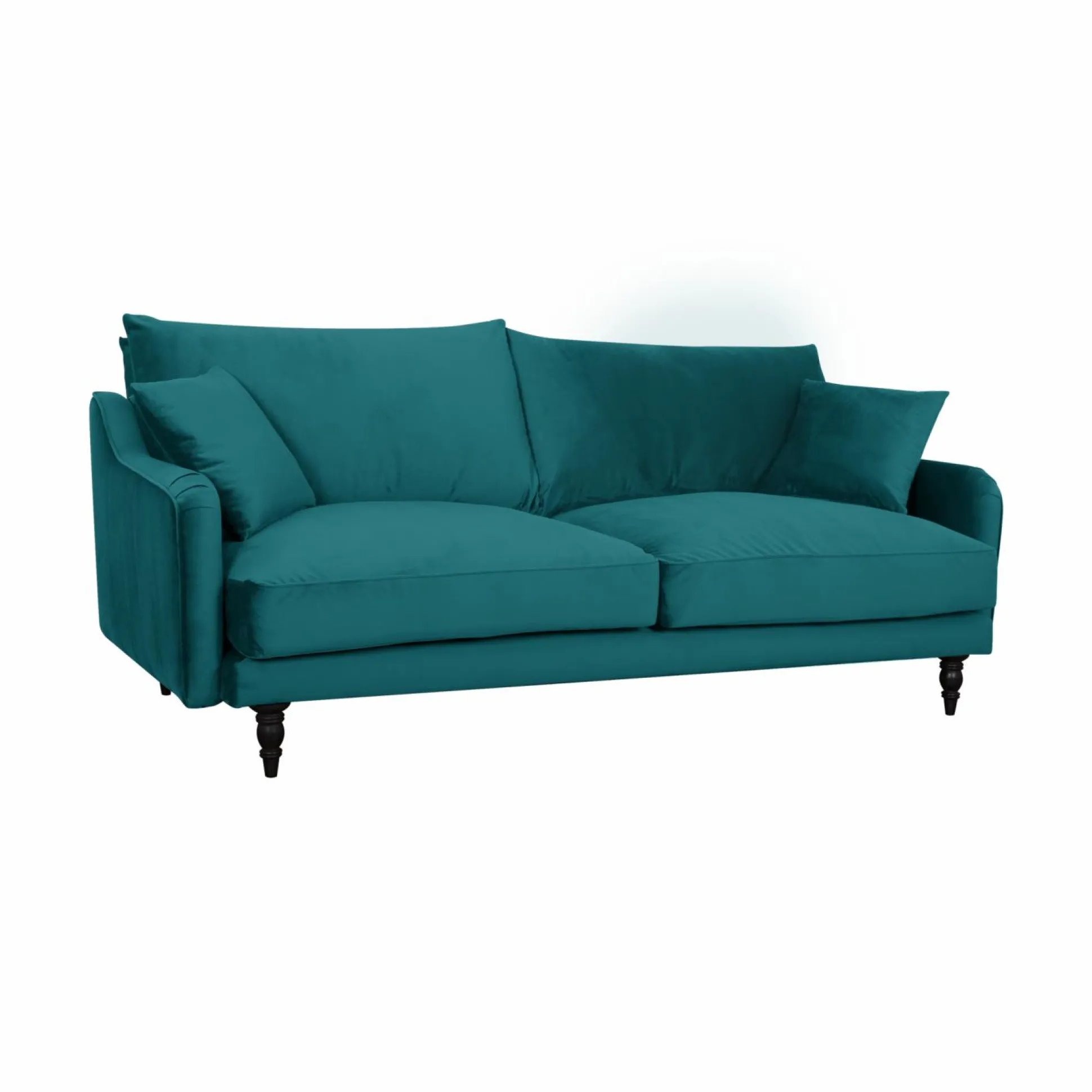 Canapé velours Olie - Bleu paon - 4 places