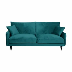 Canapé velours Olie - Bleu paon - 4 places