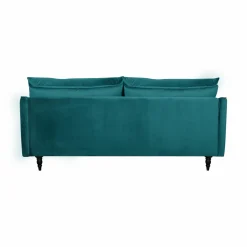 Canapé velours Olie - Bleu paon - 4 places