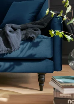 Canapé velours Olie - Bleu - 4 places