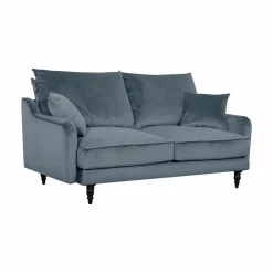 Canapé velours Olie - Bleu gris - 2 places