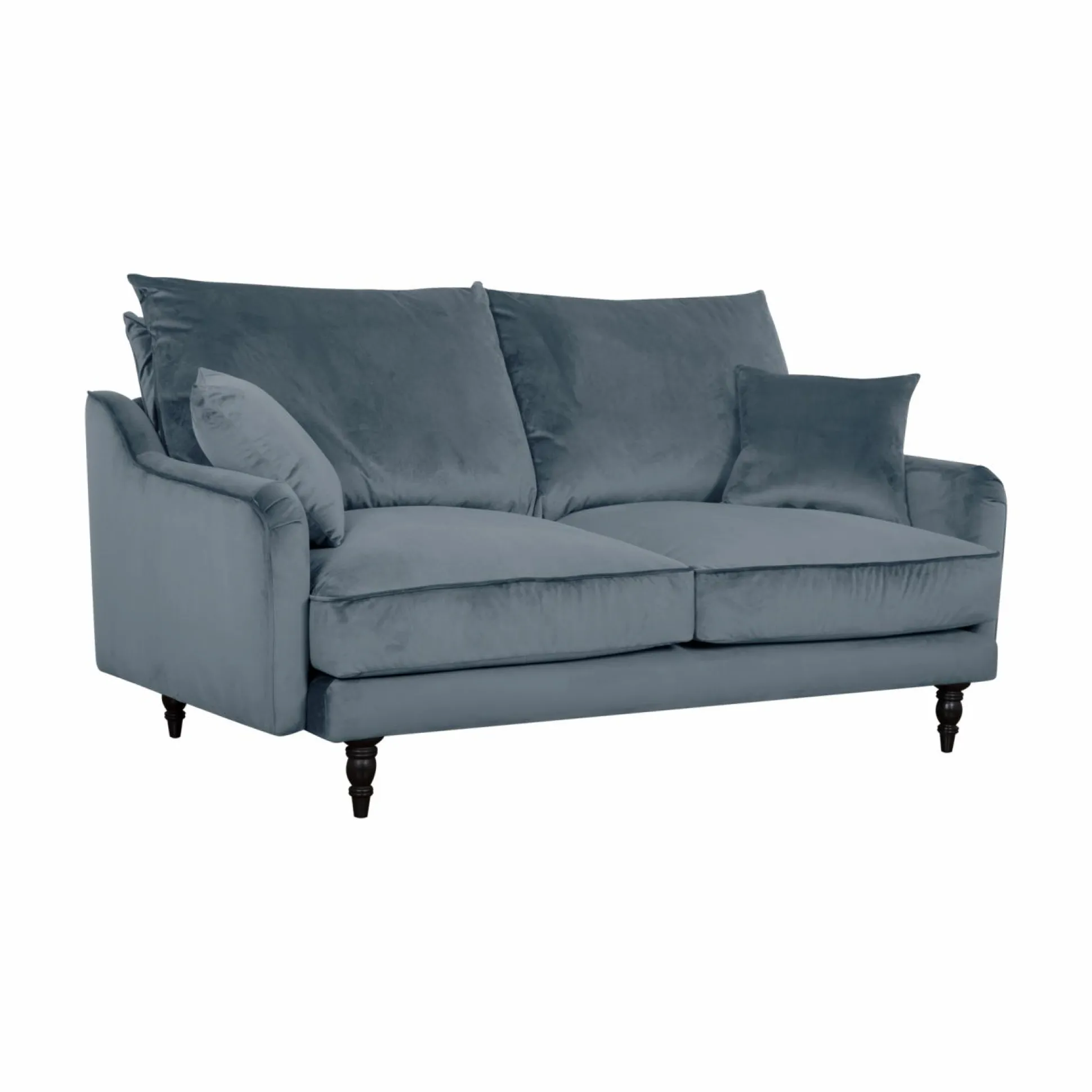 Canapé velours Olie - Bleu gris - 2 places