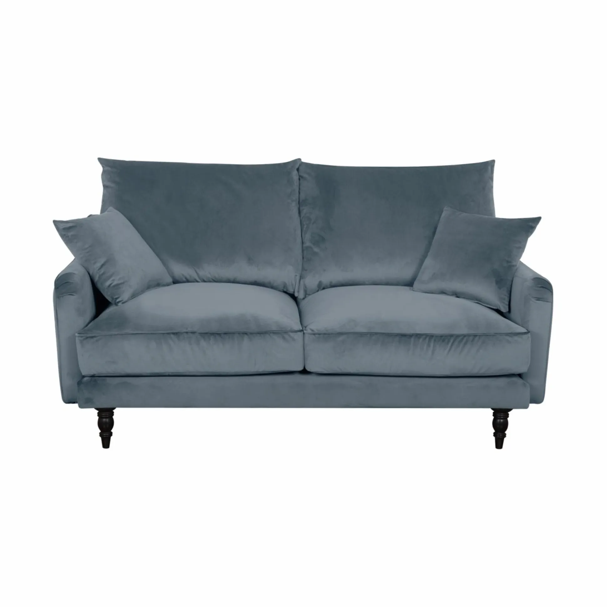 Canapé velours Olie - Bleu gris - 2 places