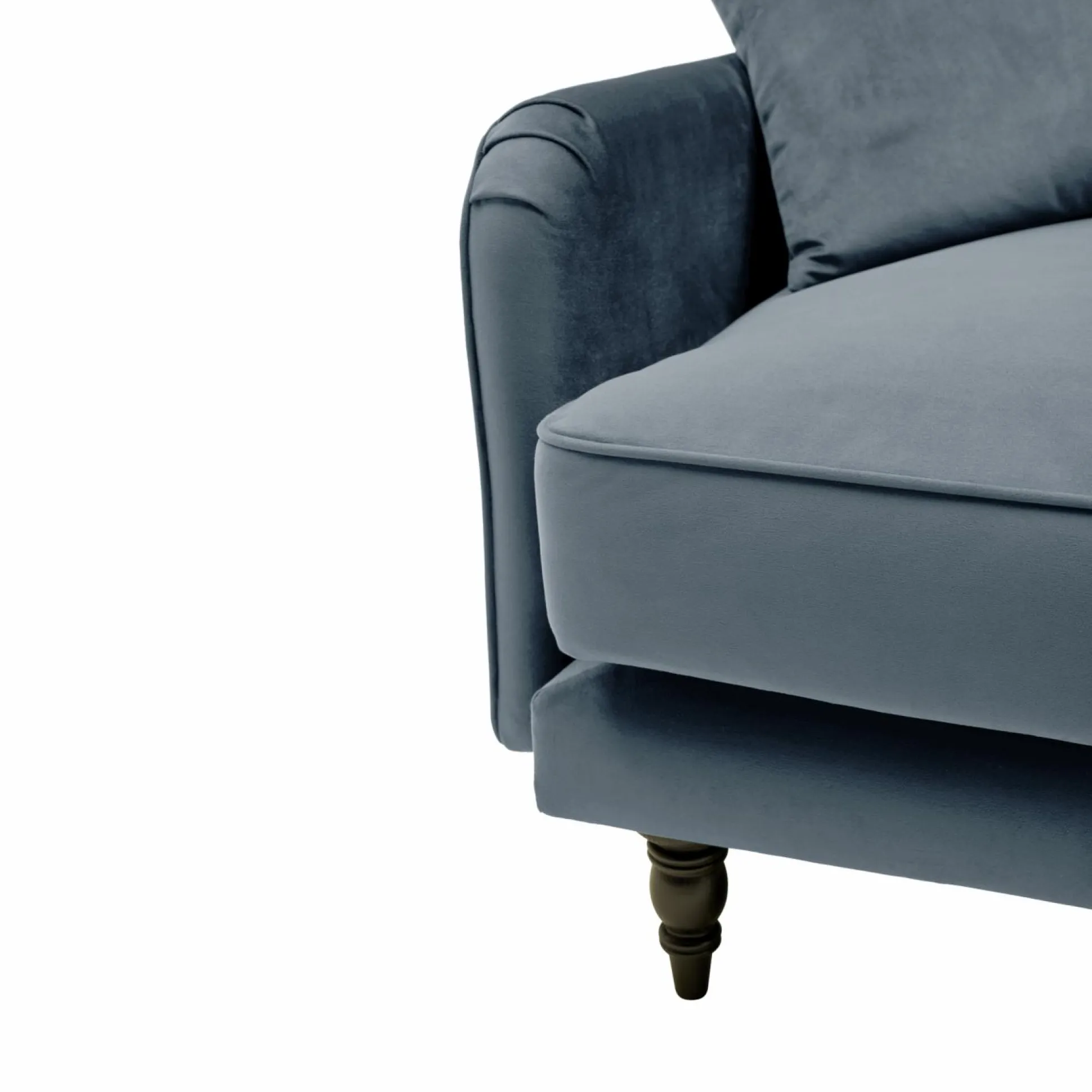 Canapé velours Olie - Bleu gris - 2 places