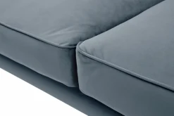 Canapé velours Olie - Bleu gris - 2 places