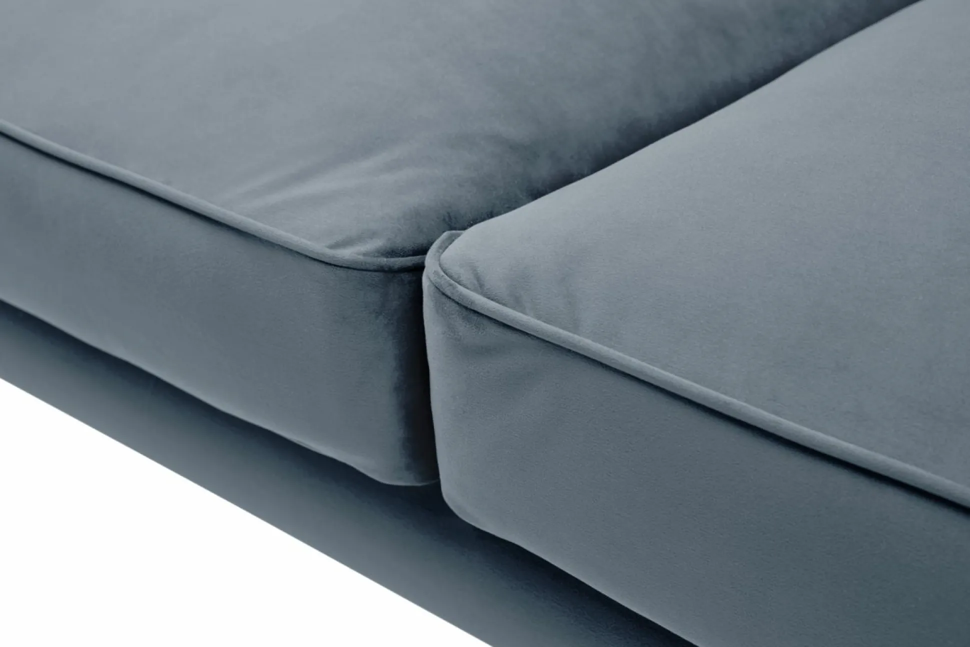 Canapé velours Olie - Bleu gris - 2 places