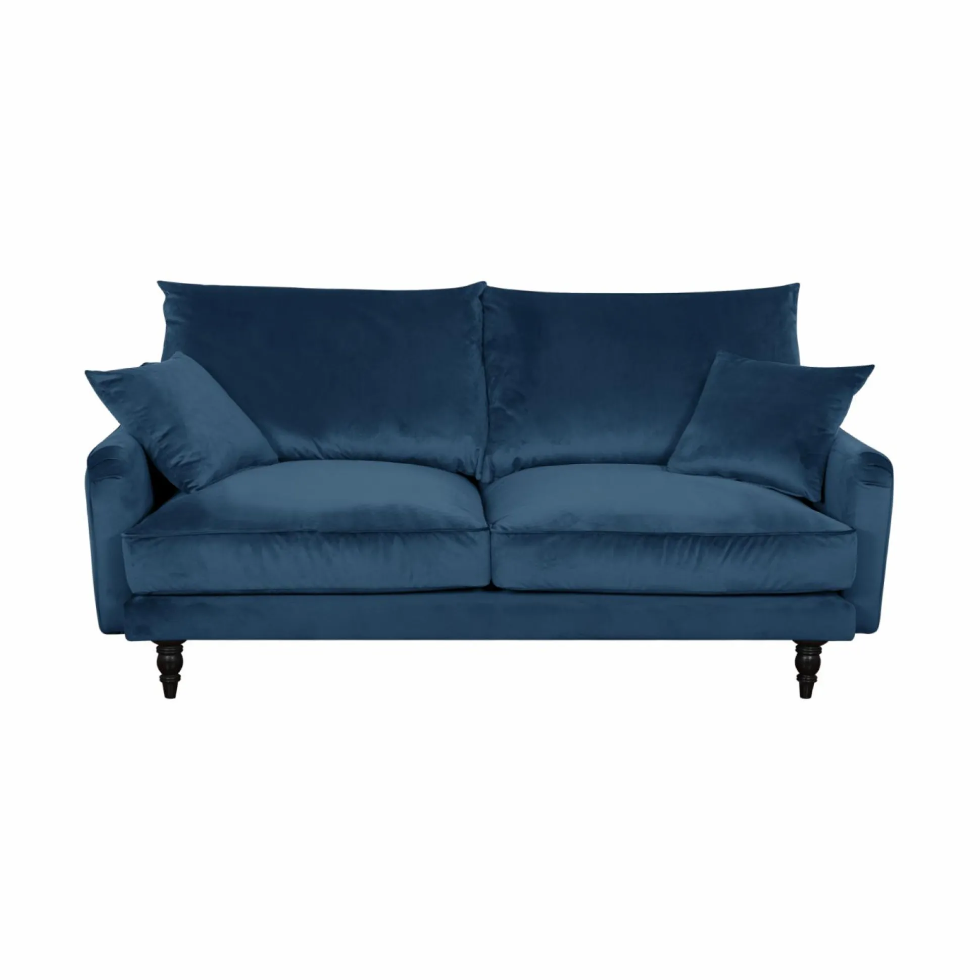 Canapé velours Olie - Bleu - 3 places
