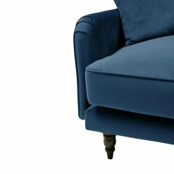 Canapé velours Olie - Bleu - 3 places