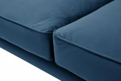Canapé velours Olie - Bleu - 3 places