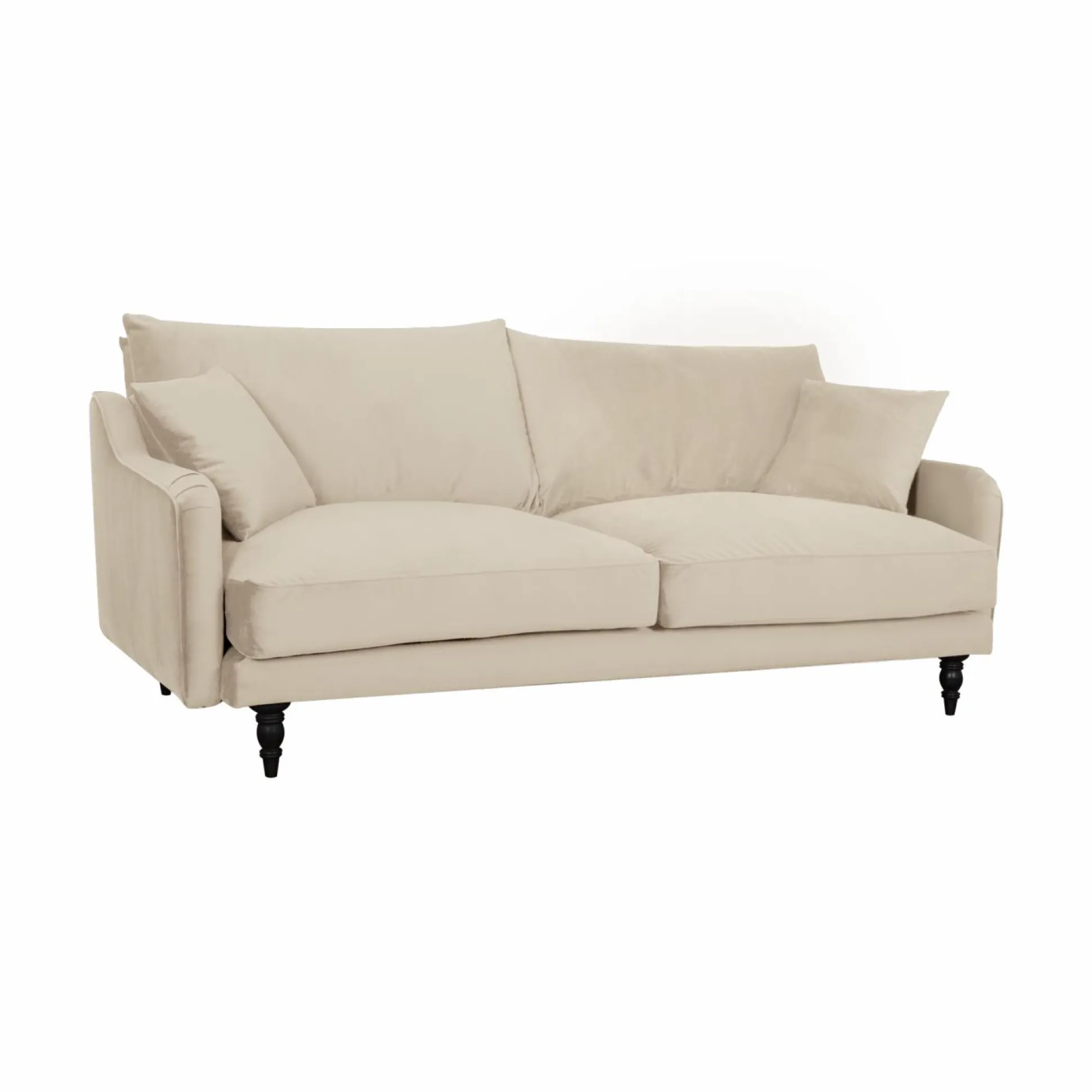 Canapé velours Olie - Ecru - 4 places