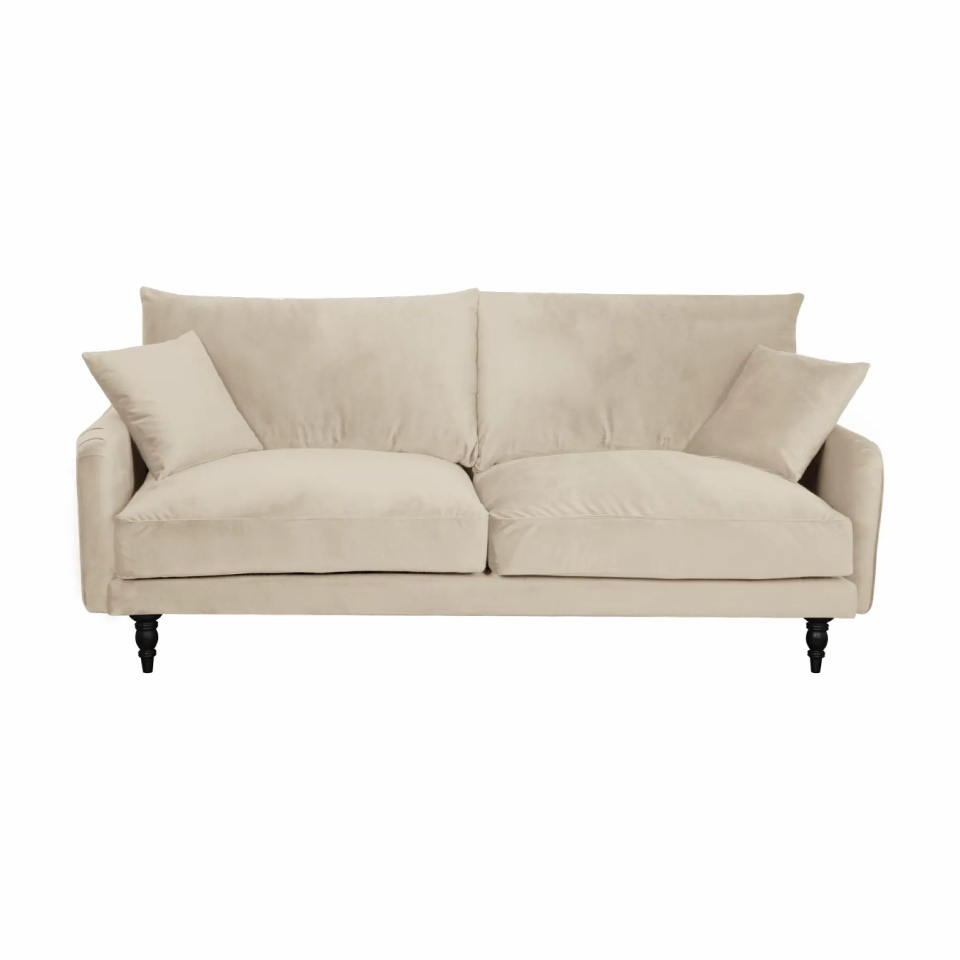 Canapé velours Olie - Ecru - 4 places