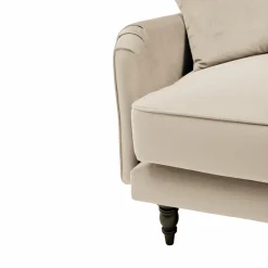 Canapé velours Olie - Ecru - 4 places