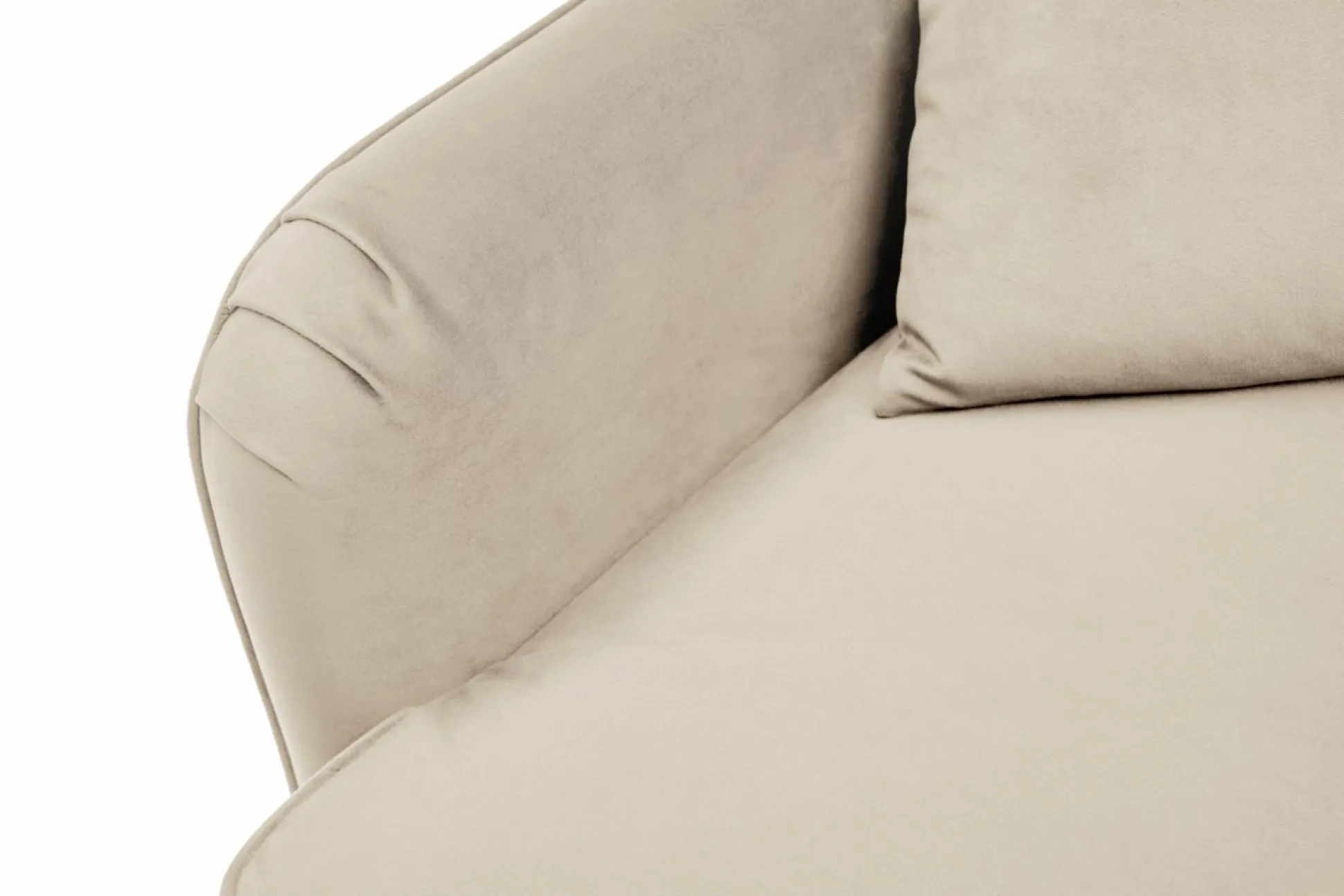 Canapé velours Olie - Ecru - 4 places