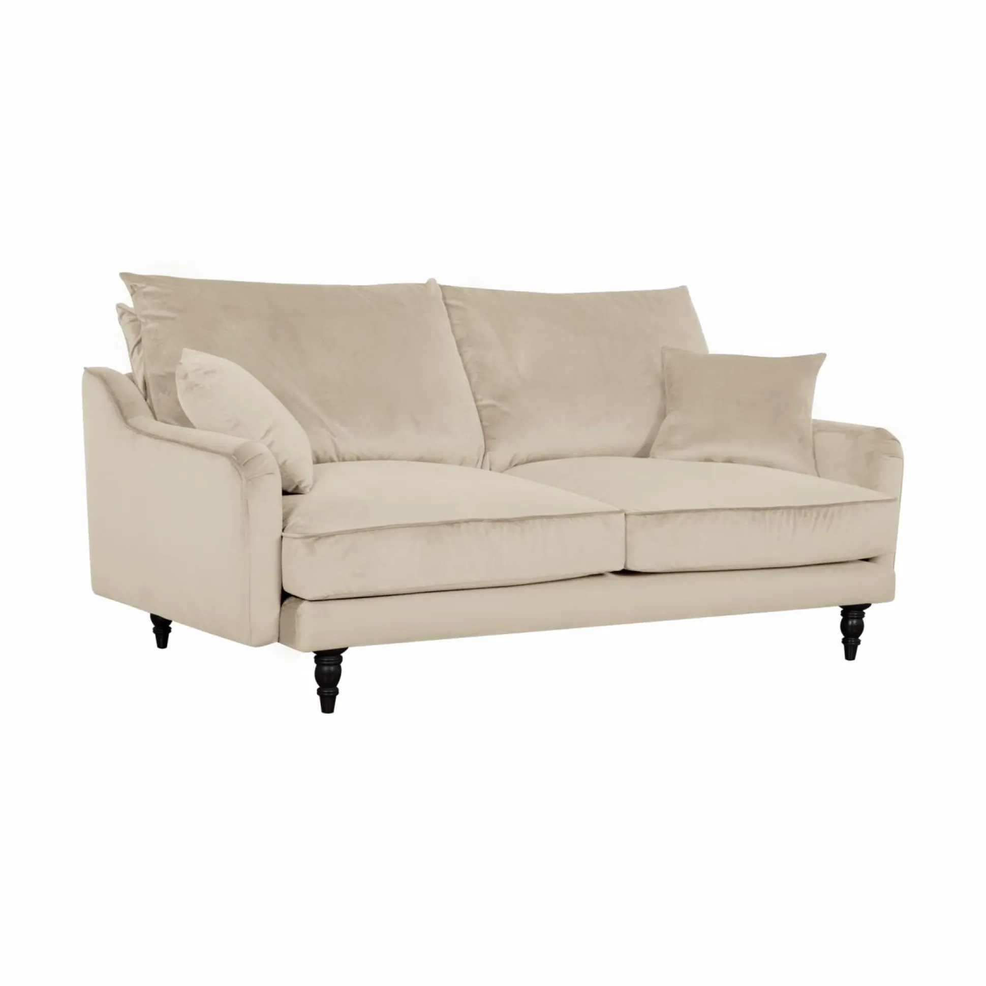 Canapé velours Olie - Ecru - 3 places