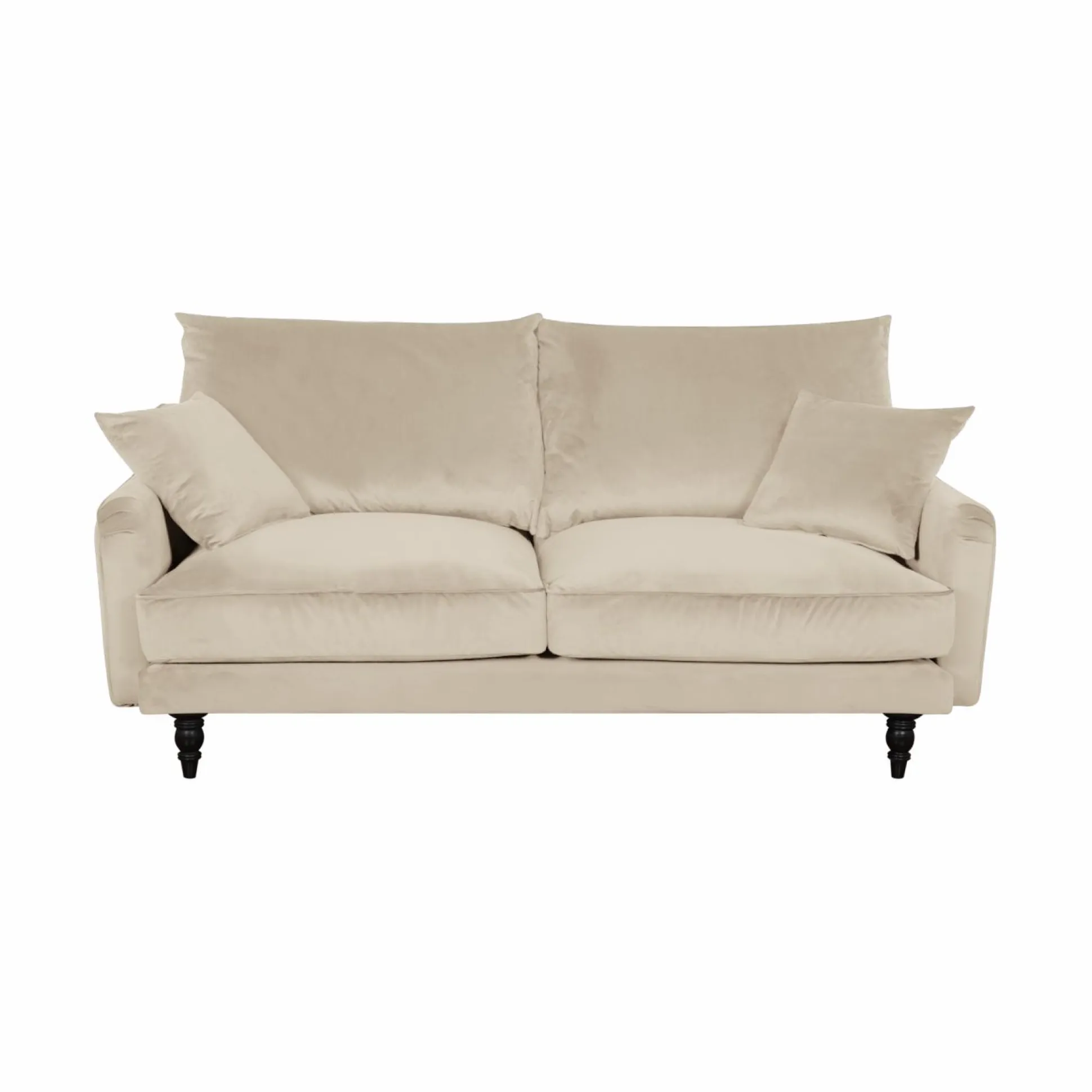 Canapé velours Olie - Ecru - 3 places