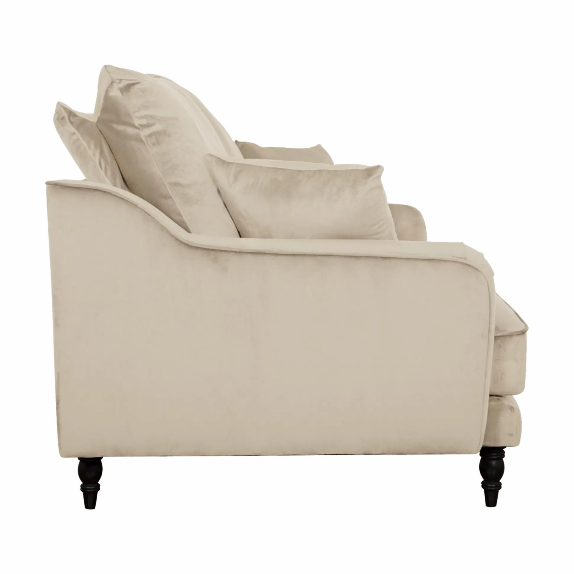 Canapé velours Olie - Ecru - 3 places