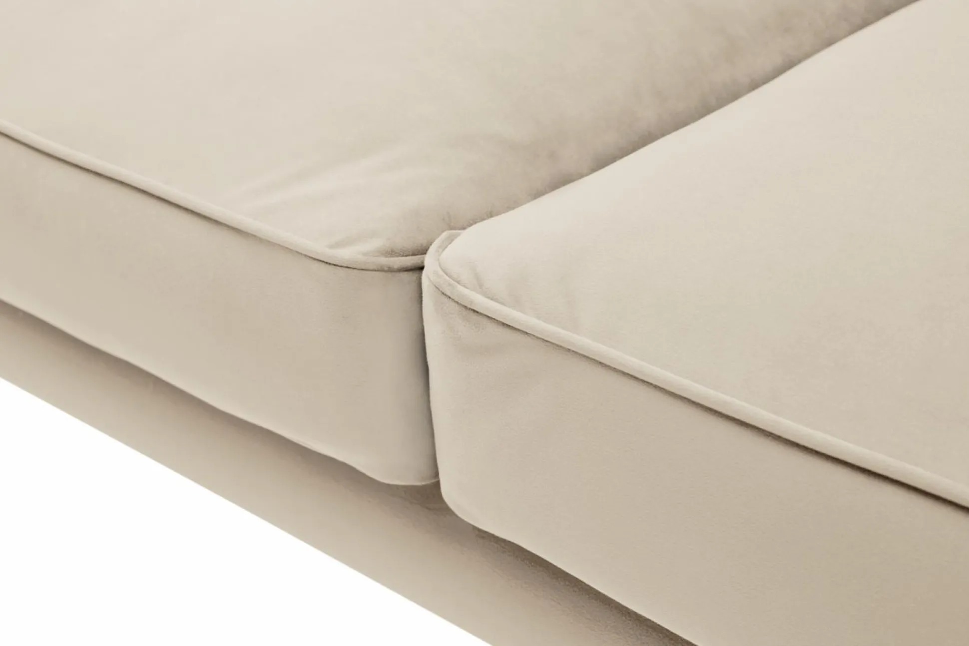 Canapé velours Olie - Ecru - 3 places