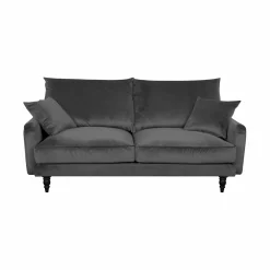 Canapé velours Olie - Gris - 3 places