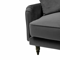 Canapé velours Olie - Gris - 3 places