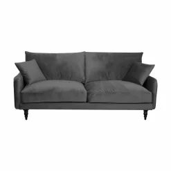 Canapé velours Olie - Gris - 4 places