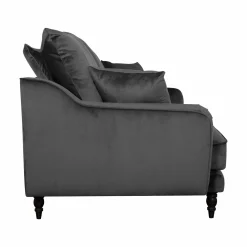 Canapé velours Olie - Gris - 4 places