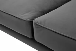 Canapé velours Olie - Gris - 4 places